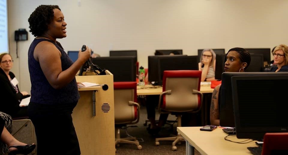 ASU professor Sybil Durand presents at the YA Summer 2018 / Photo by Noah Schaffer