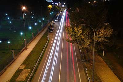 Time lapse of traffic on a street