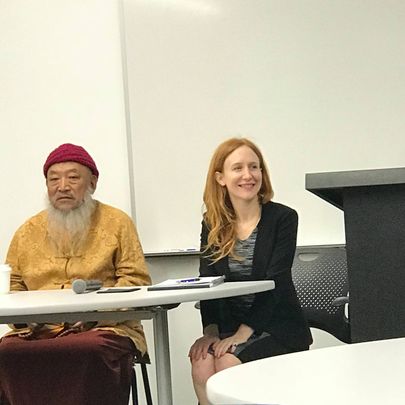 photo of Vanessa Kubota and Tibetan Lama