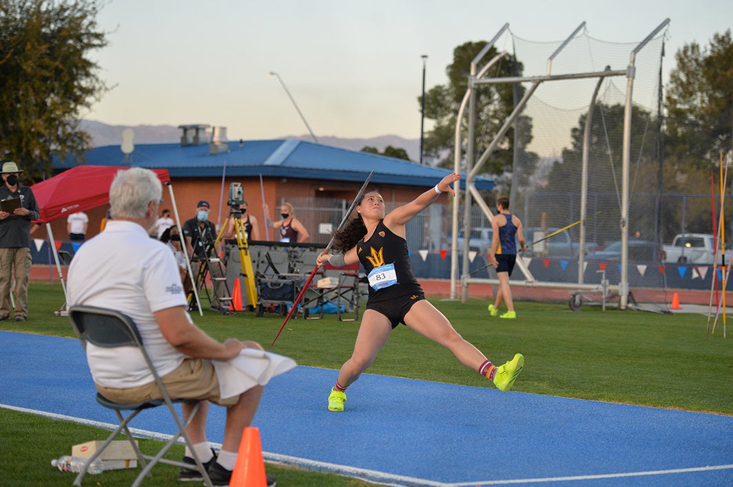 Cerah Moren throws javelin